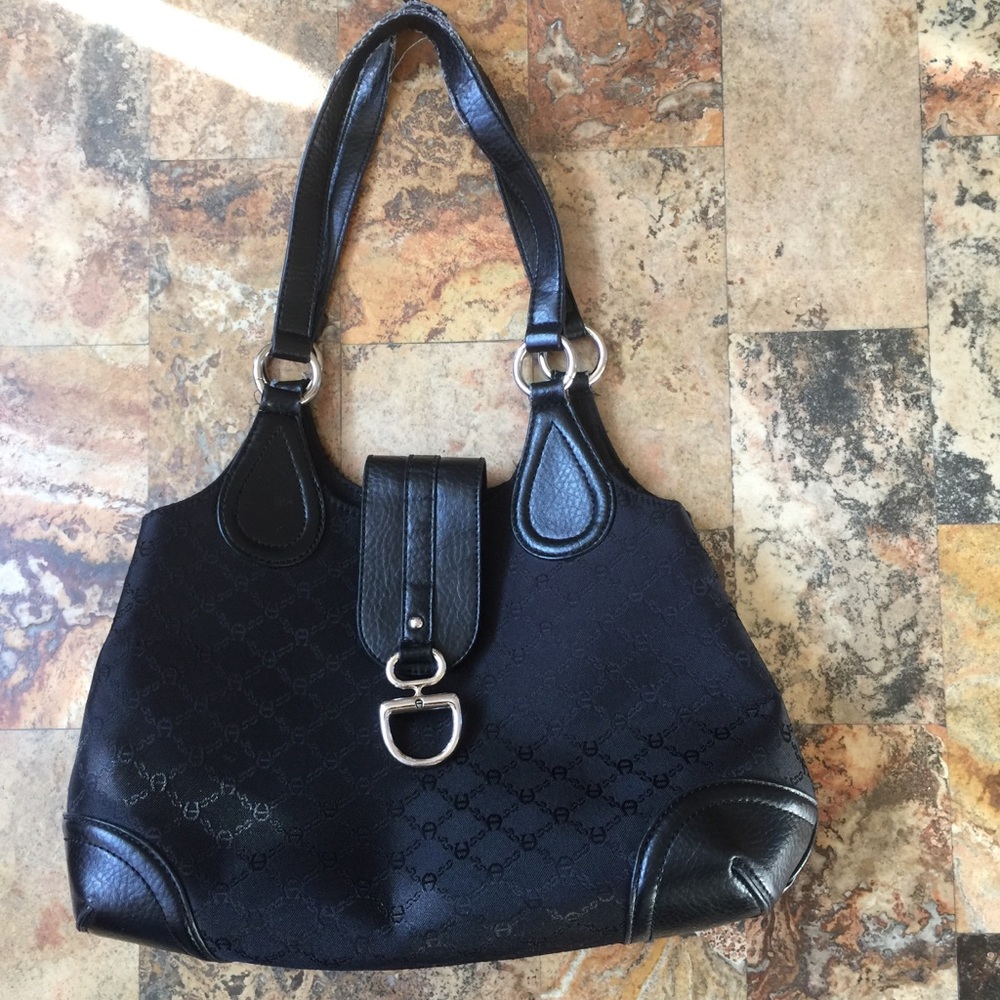 Etienne Aigner logo black bag